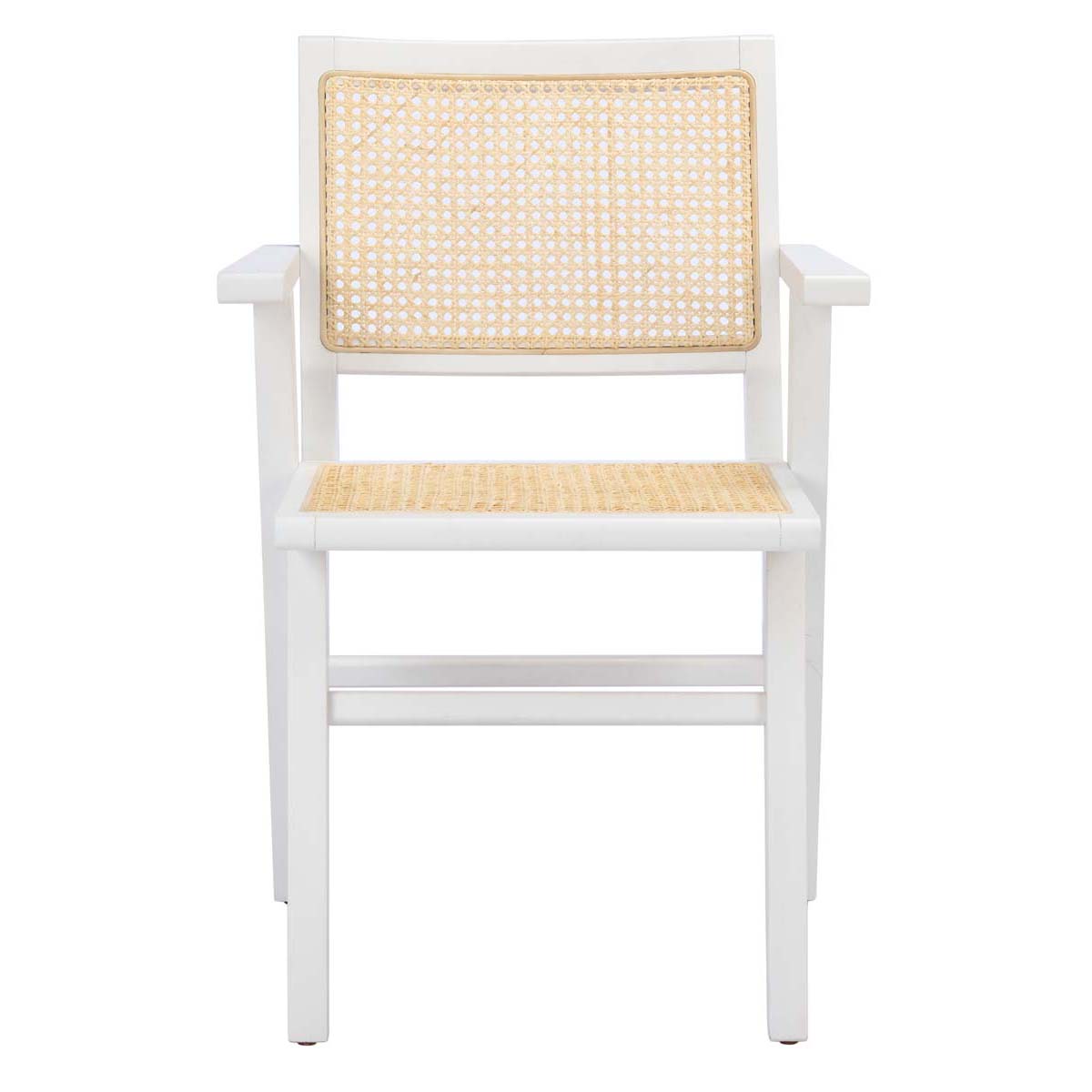 Safavieh Couture Hattie French Cane Arm Chair - White / Natural