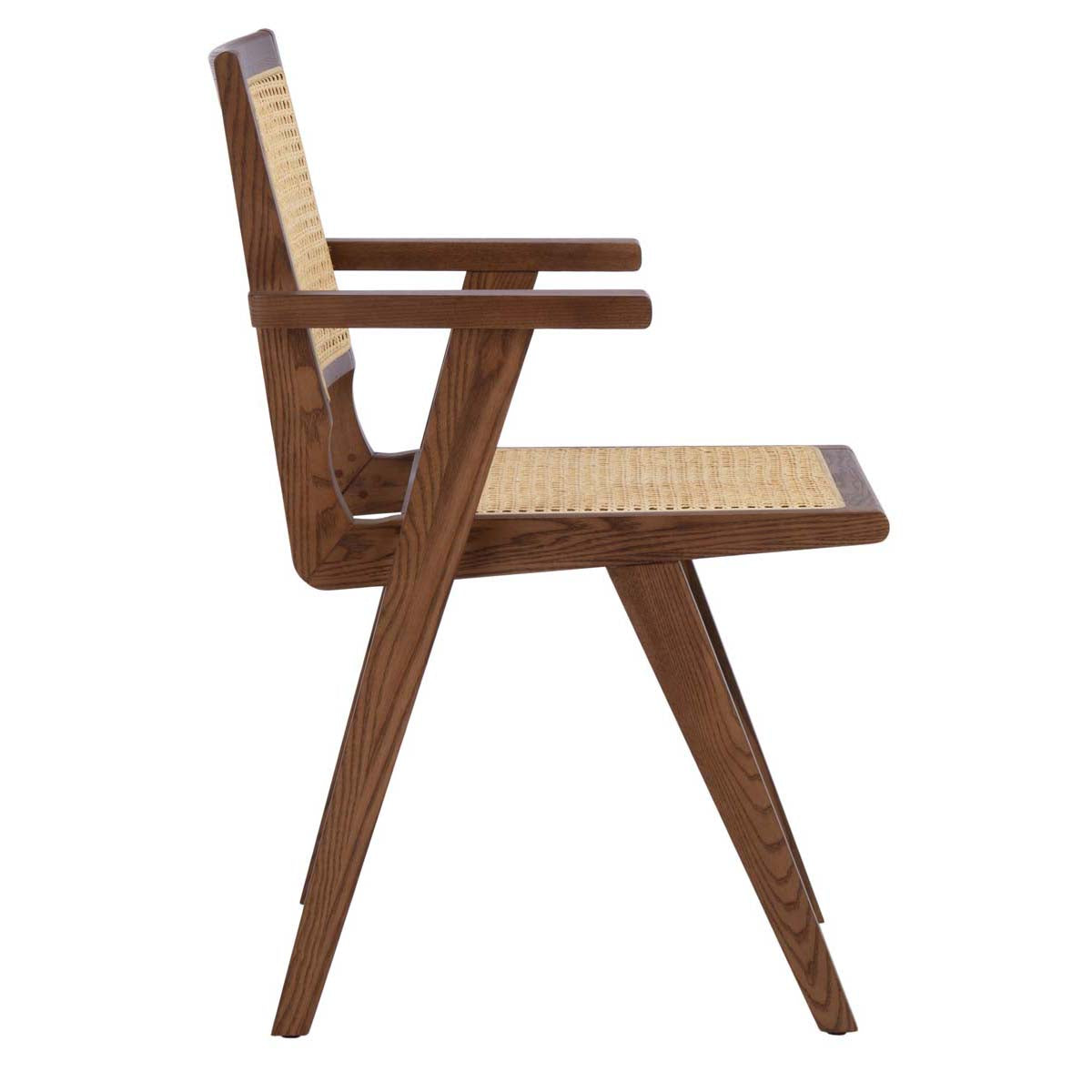 Safavieh Couture Hattie French Cane Arm Chair - Walnut / Natural