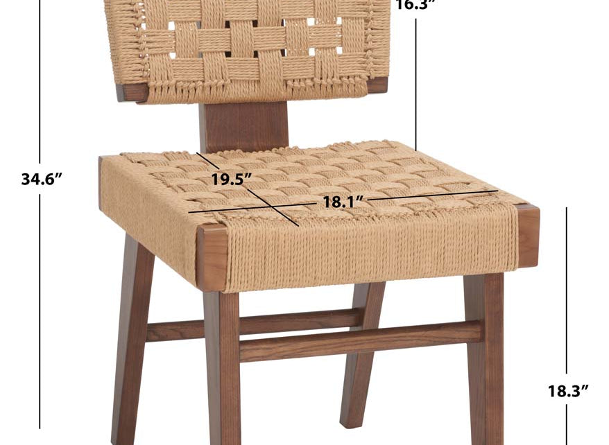 Safavieh Couture Susanne Woven Dining Chair - Walnut / Natural