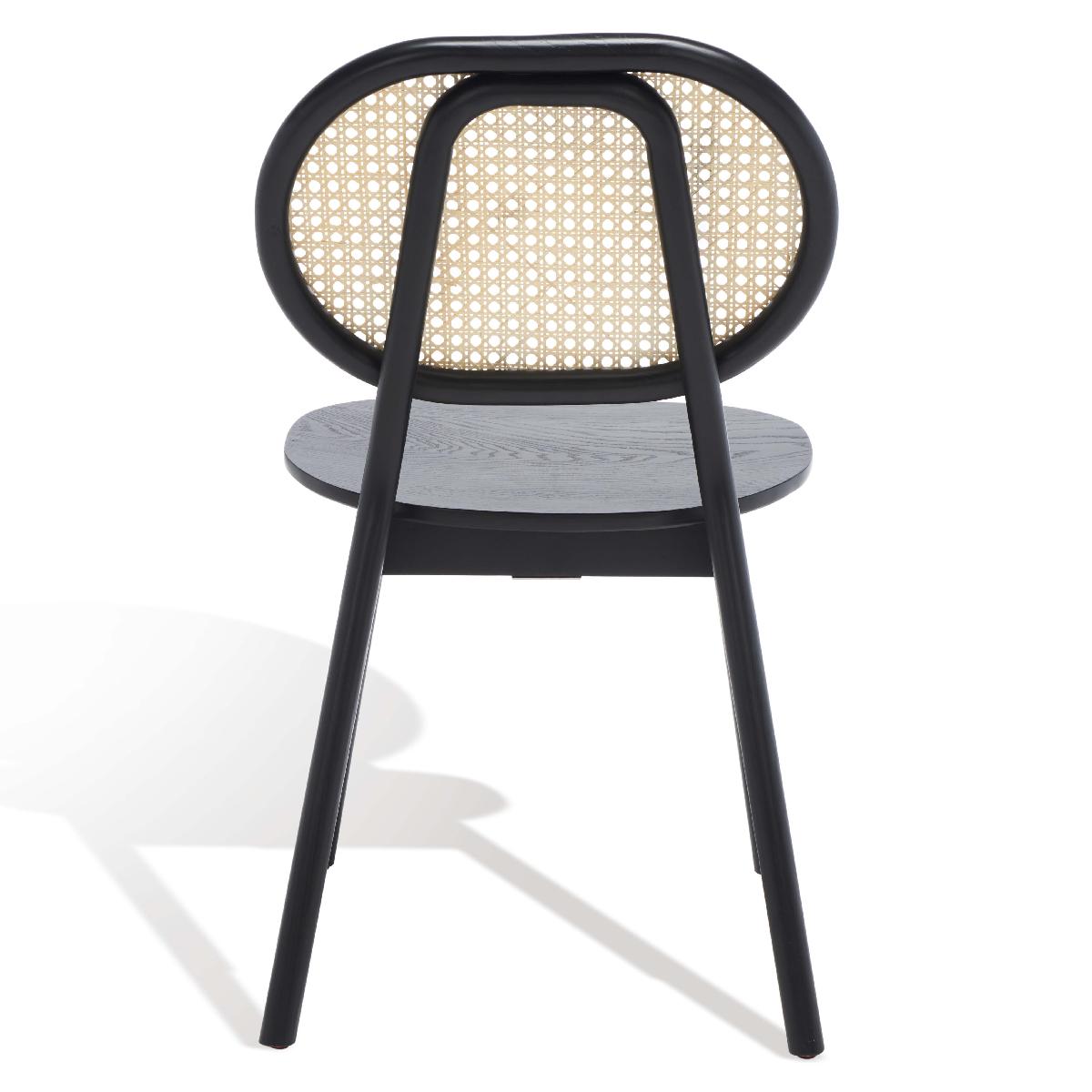 Safavieh Couture Kristianna Rattan Back Dining Chair(Set of 2) , SFV4127 - Black / Natural