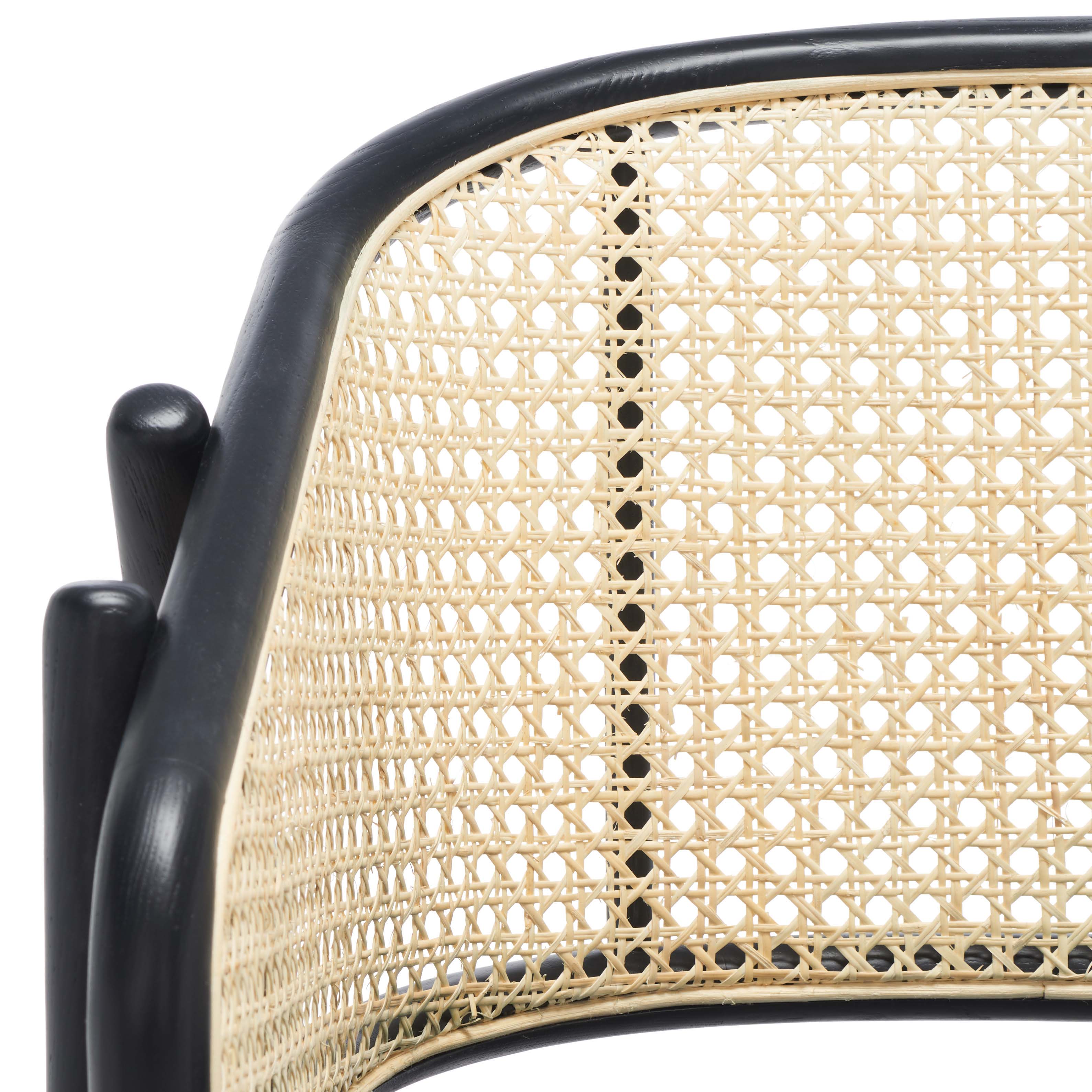 Safavieh Couture Emmy Rattan Back Dining Chair , SFV4128 - Black / Natural