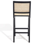 Safavieh Couture Hattie French Cane Barstool - Black / Natural