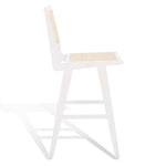 Safavieh Couture Hattie French Cane Barstool - White / Natural