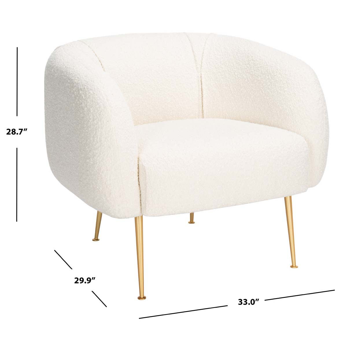 Safavieh Couture Alena Accent Chair - Ivory / Gold