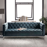 Safavieh Couture Florentino Tufted Sofa - Dusty Blue