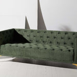 Safavieh Couture Florentino Tufted Sofa - Forest Green / Gold