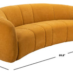 Safavieh Couture Alliya Channel Tufted Curved Sofa - Mustard