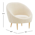 Safavieh Couture Razia Channel Tufted Tub Chair - Ivory
