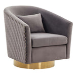 Safavieh Couture Clara Quilted Swivel Tub Chair - Slate Grey