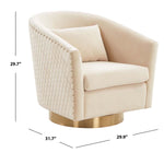 Safavieh Couture Clara Quilted Swivel Tub Chair - Cream