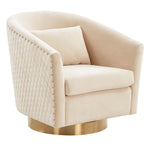 Safavieh Couture Clara Quilted Swivel Tub Chair - Cream
