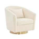 Safavieh Couture Clara Quilted Swivel Tub Chair - Ivory