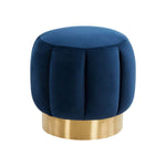 Safavieh Couture Maxine Channel Tufted Otttoman - Navy