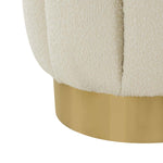 Safavieh Couture Maxine Channel Tufted Otttoman - Ivory / Gold