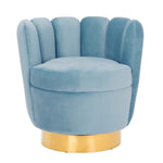 Safavieh Couture Arrow Swivel Velvet Chair - Light Blue