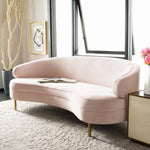 Safavieh Couture Primrose Curved Sofa - Light Pink