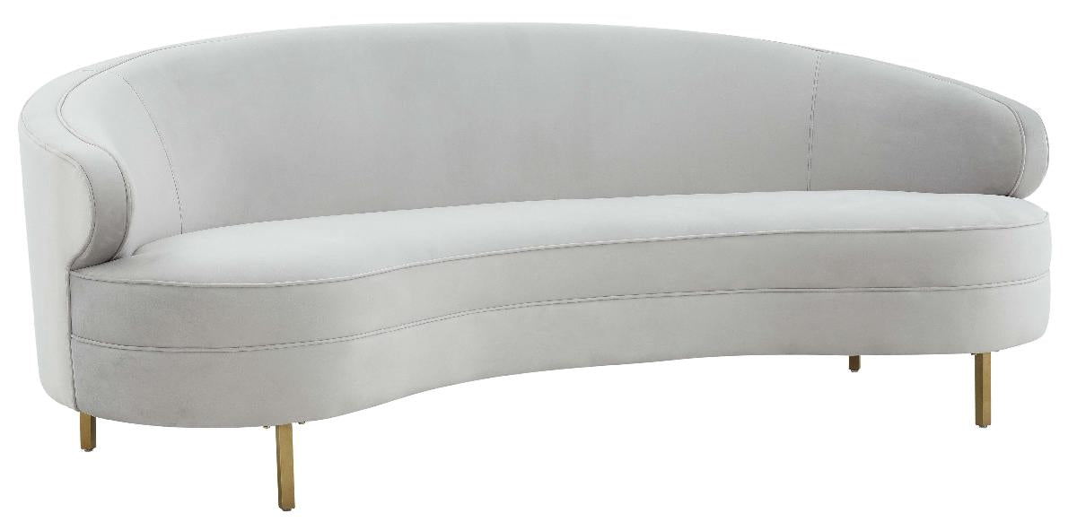 Safavieh Couture Primrose Curved Sofa - Light Grey / Gold