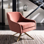 Safavieh Couture Leyla Swivel Velvet Accent Chair - Dusty Rose