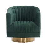 Safavieh Couture Josephine Swivel Barrel Chair - Forest Green / Gold