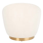 Safavieh Couture Pippa Faux Lamb Wool Swivel Chair - Ivory / Gold