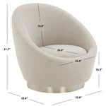 Safavieh Couture Pippa Faux Lamb Wool Swivel Chair - Light Grey / Silver