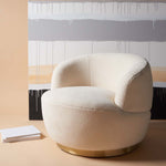 Safavieh Couture Flynn Faux Lamb Wool Swivel Chair