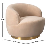 Safavieh Couture Flynn Faux Lamb Wool Swivel Chair - Tan / Gold