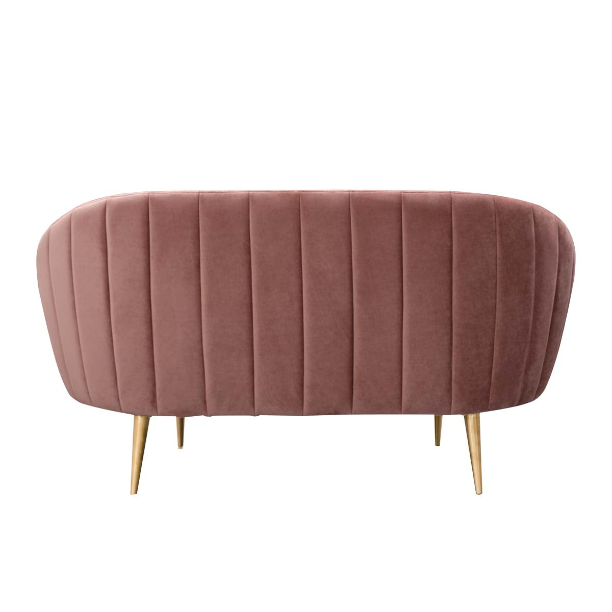 Safavieh Couture Razia Channel Tufted Tub Loveseat - Dusty Rose / Gold