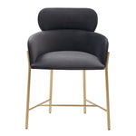 Safavieh Couture Charlize Velvet Dining Chair - Dark Grey / Gold