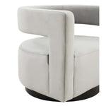 Safavieh Couture Edgar Velvet Swivel Chair - Light Grey