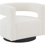 Safavieh Couture Edgar Velvet Swivel Chair - Ivory / Black