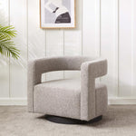 Safavieh Couture Edgar Velvet Swivel Chair - Light Grey / Black
