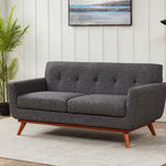 Safavieh Couture Opal Linen Tufted Loveseat - Slate Grey