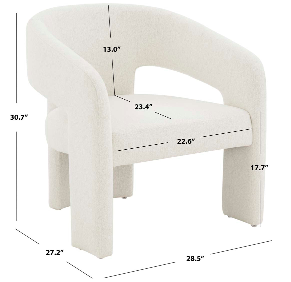 Safavieh Couture Roseanna Modern Accent Chair - Ivory