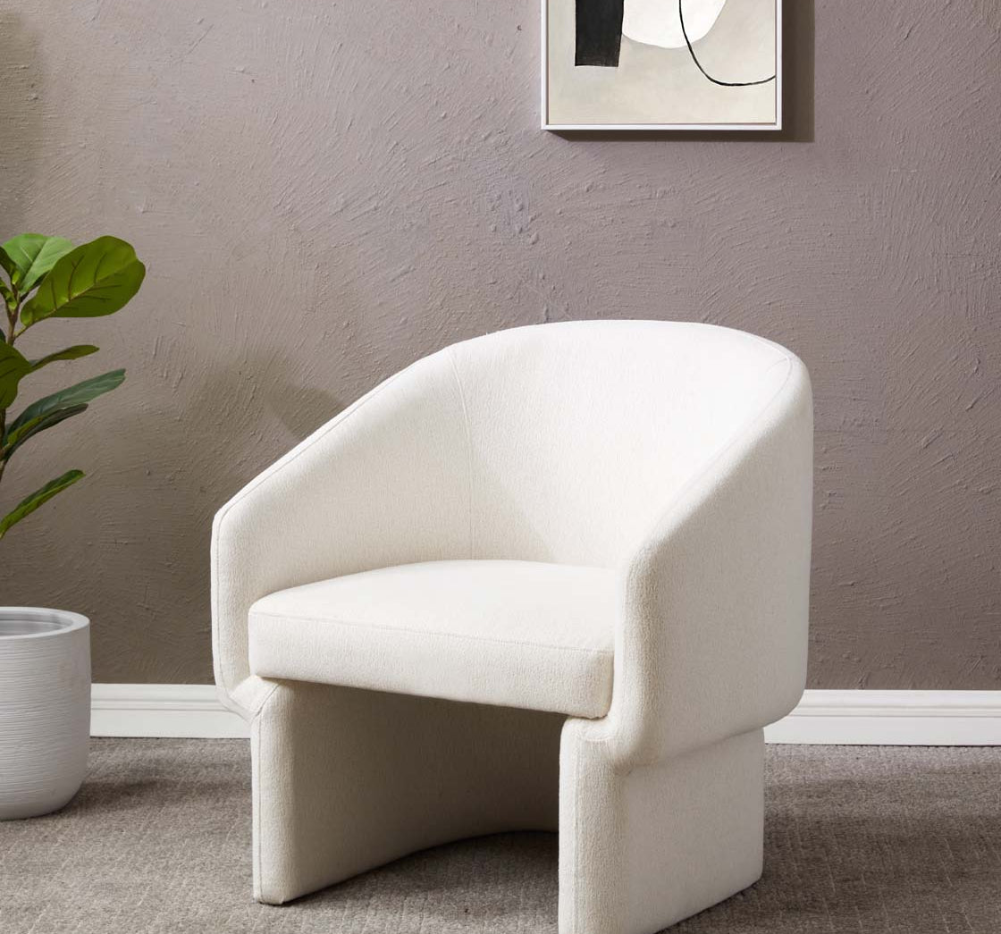 Safavieh Couture Susie Barrel Back Accent Chair - Ivory
