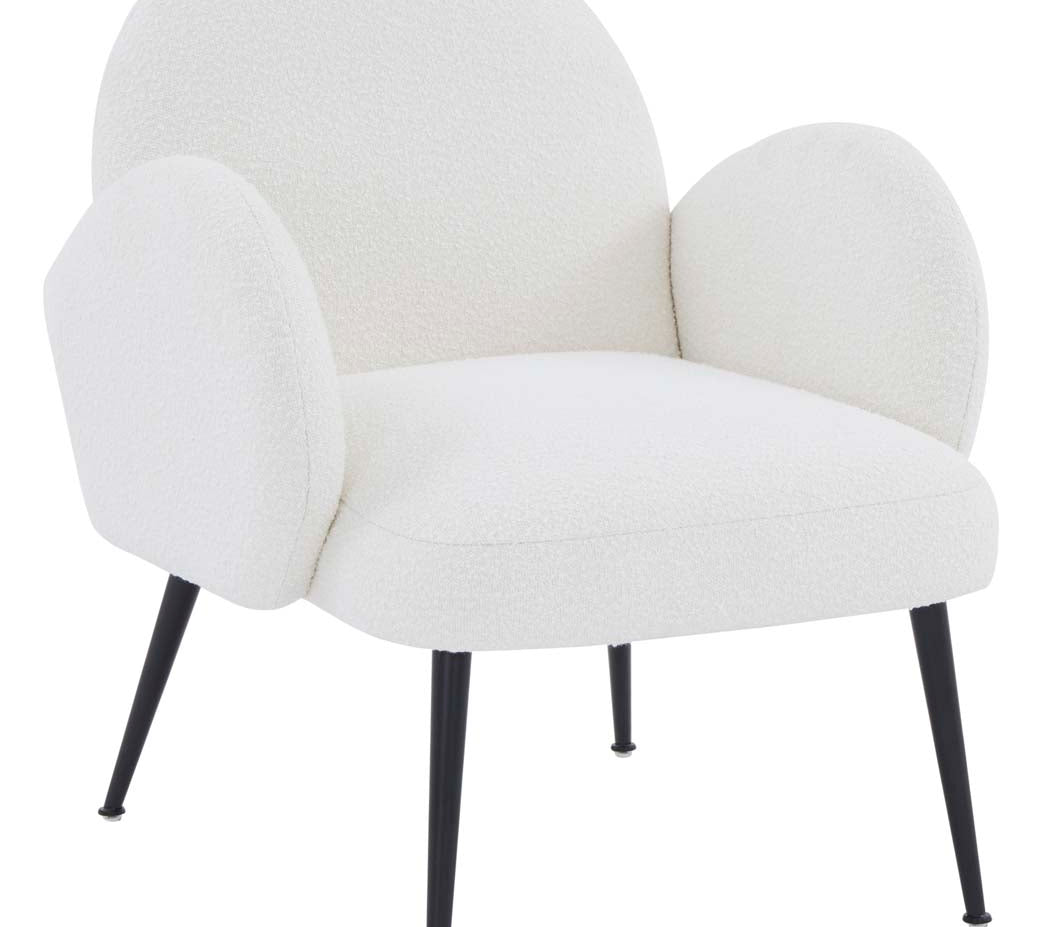 Safavieh Couture Crystalyn Boucle Accent Chair - Ivory / Black