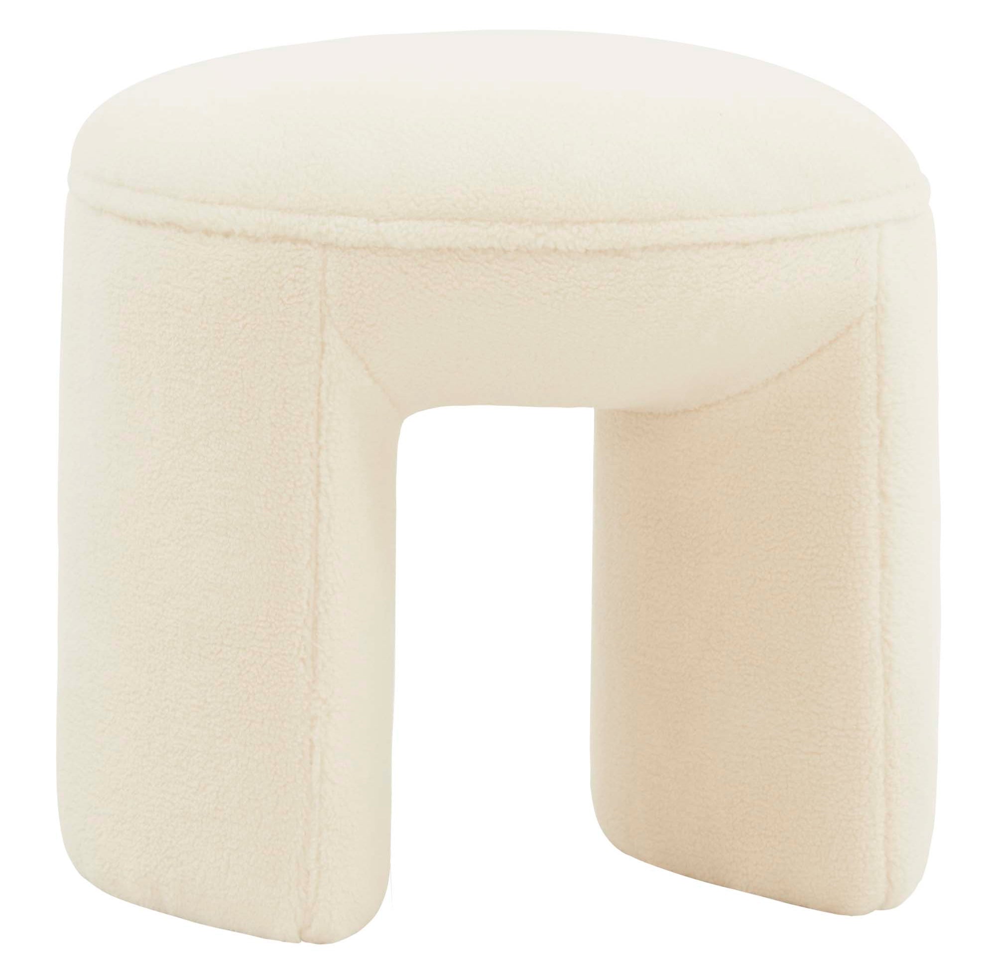 Safavieh Couture Vivie Faux Shearling Ottoman - Ivory