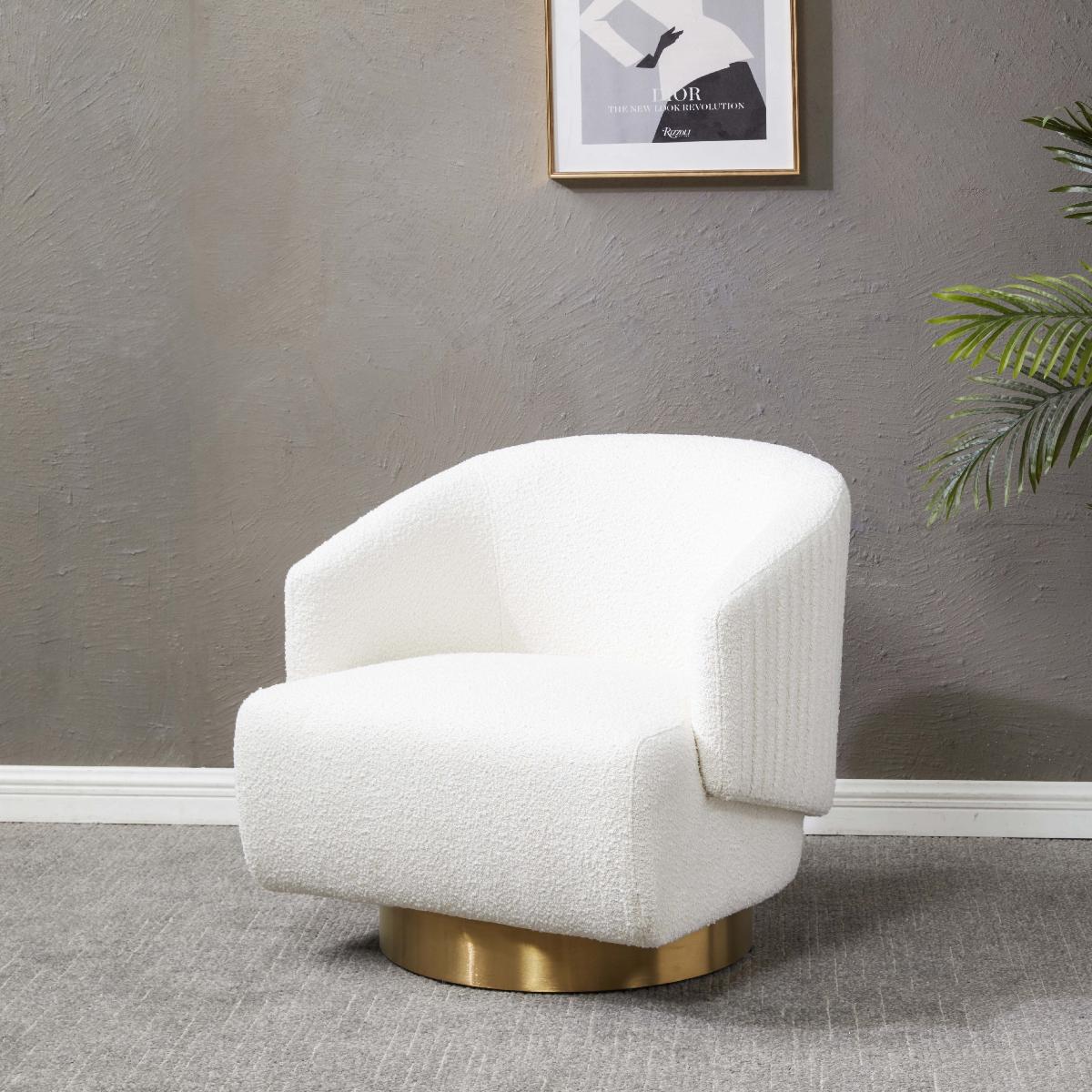Safavieh Couture Pollyanne Boucle Swivel Accent Chair