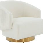 Safavieh Couture Pollyanne Boucle Swivel Accent Chair - Ivory / Gold