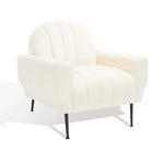 Safavieh Couture Josh Channel Tufted Accent Chair - Cream / Black