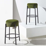 Safavieh Couture Paisleigh Boucle Metal Leg Counter Stool - Forest Green / Black
