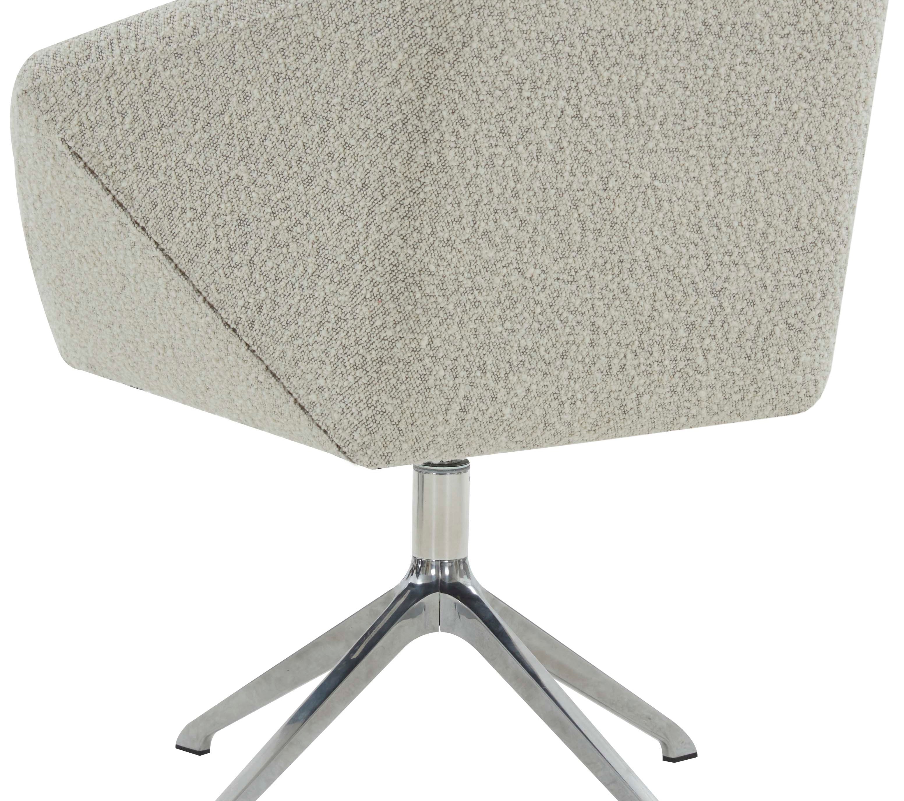 Safavieh Couture Felix Boucle Swivel Desk Chair - Light Grey / Silver