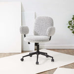 Safavieh Couture Emeril Boucle Adjustable Desk Chair - White / Black