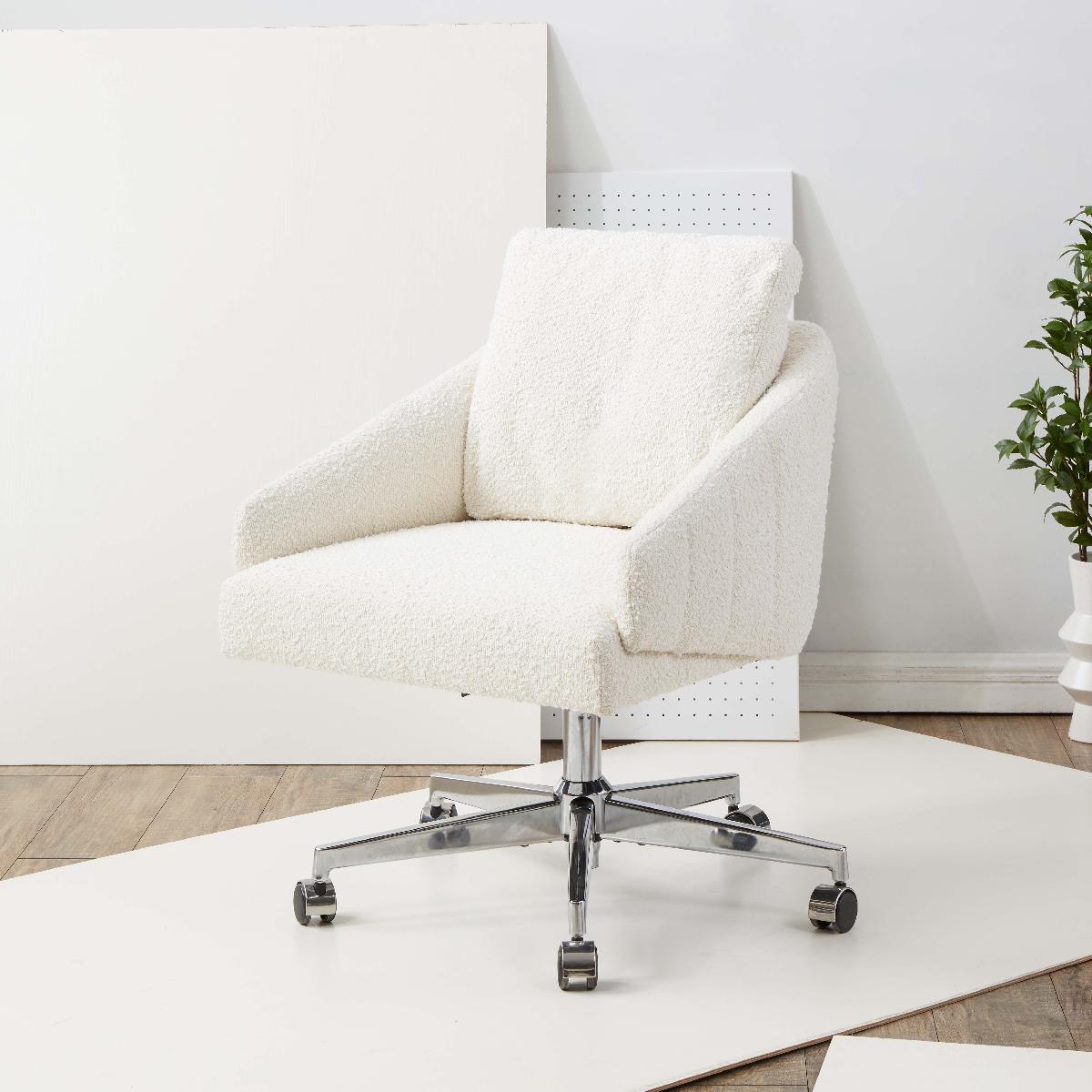 Safavieh Couture Blayke Adjustable Desk Chair - Ivory / Silver