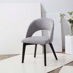 Safavieh Couture Rowland Linen Dining Chair - Grey / Black