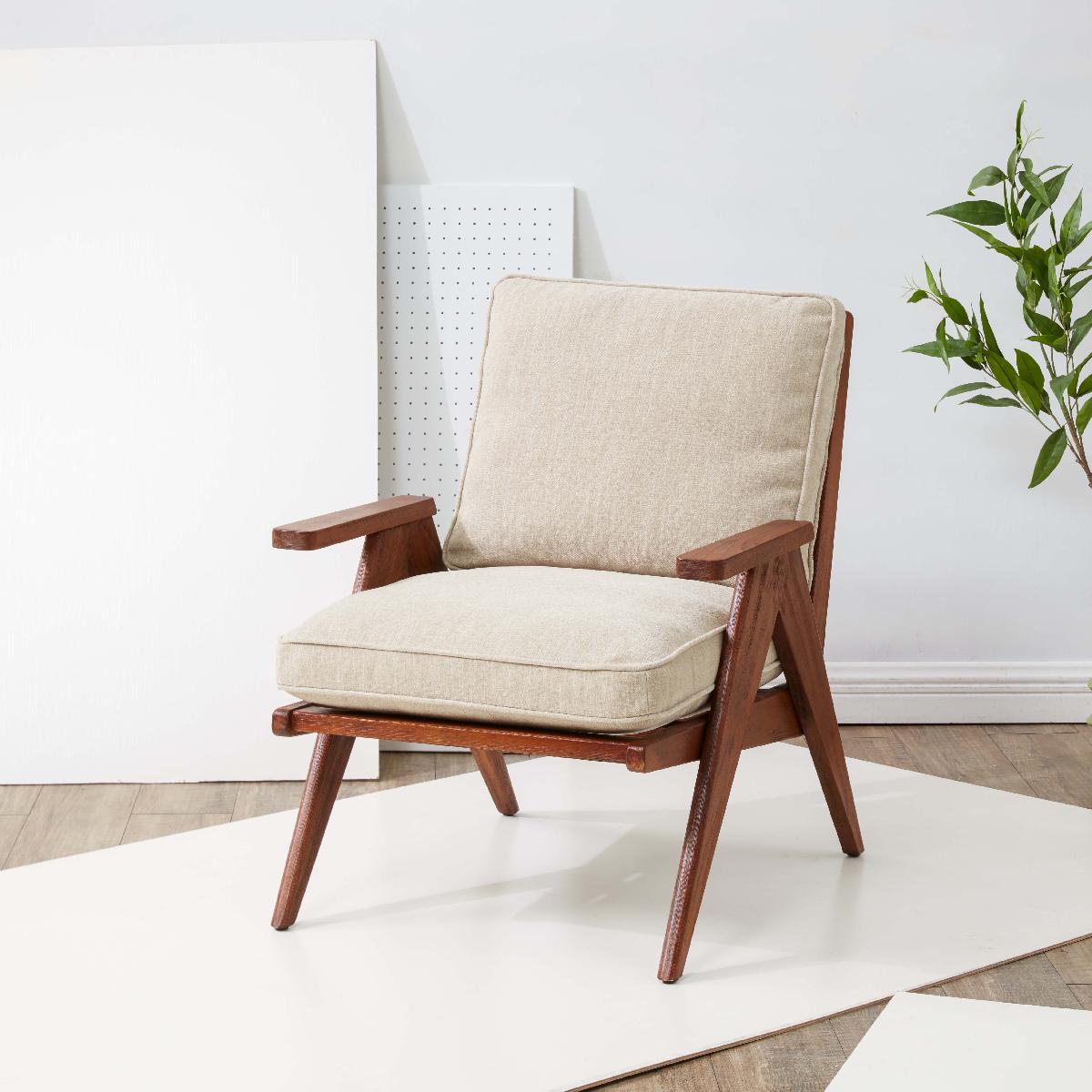 Safavieh Couture Calita Scandinavian Accent Chair - Beige / Light Brown