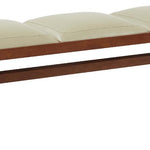 Safavieh Couture Rosselli Vegan Leather And Wood Bench - Cream / Walnut