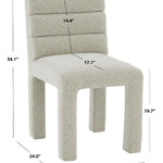 Safavieh Couture Pietro Channel Tufted Dining Chair - Taupe
