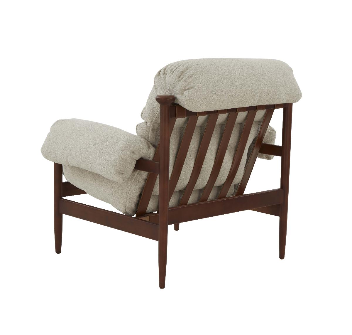 Safavieh Couture Blakeson Wood Frame Accent Chair - Taupe / Dark Brown