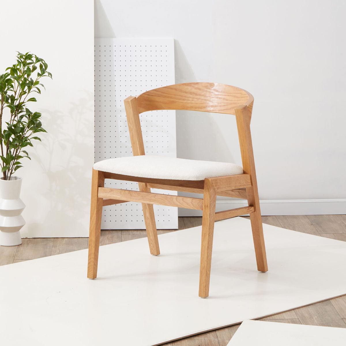 Safavieh Couture Abigayle Wood And Boucle Dining Chair